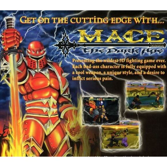 Mace The Dark Age Arcade FLYER Original Video Game Art Print Sheet 1997 - Picture 3 of 4